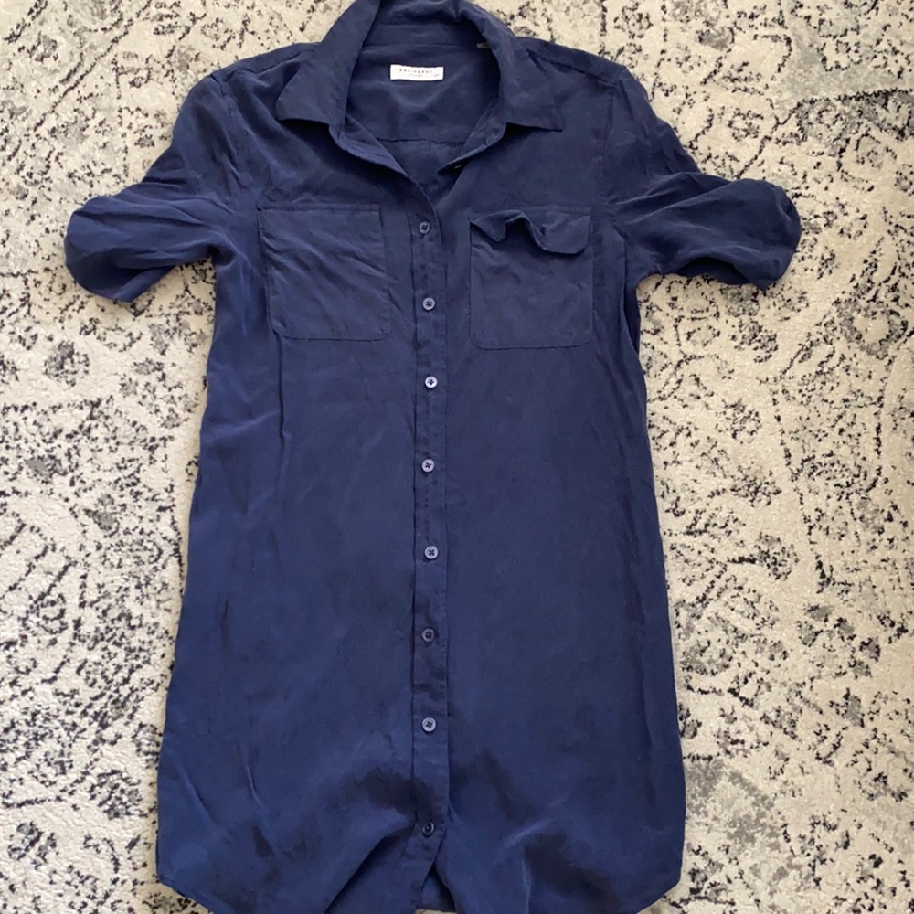 Equipment silk button up dress